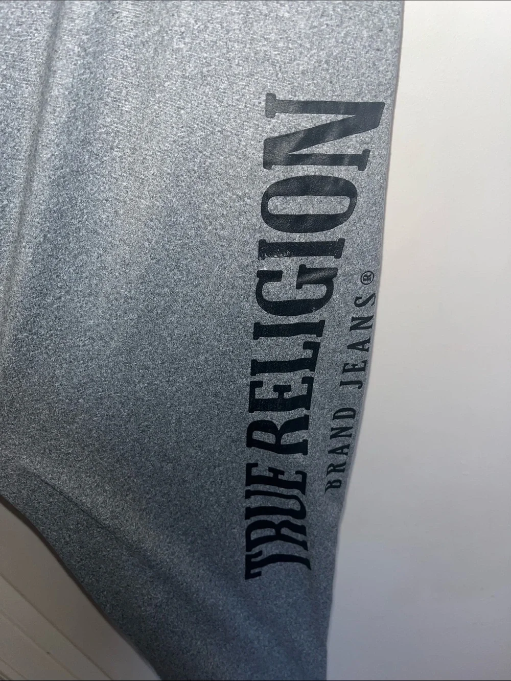 True Religion Gray Heather Logo Joggers